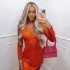 Sorelleuk Carli Sequin Dress - Orange
