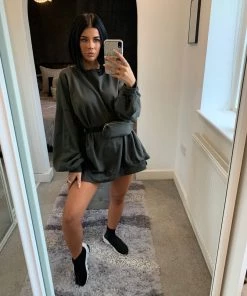 Sorelleuk Clothing Bobbi BumBag Jumper - Khaki (SALE)