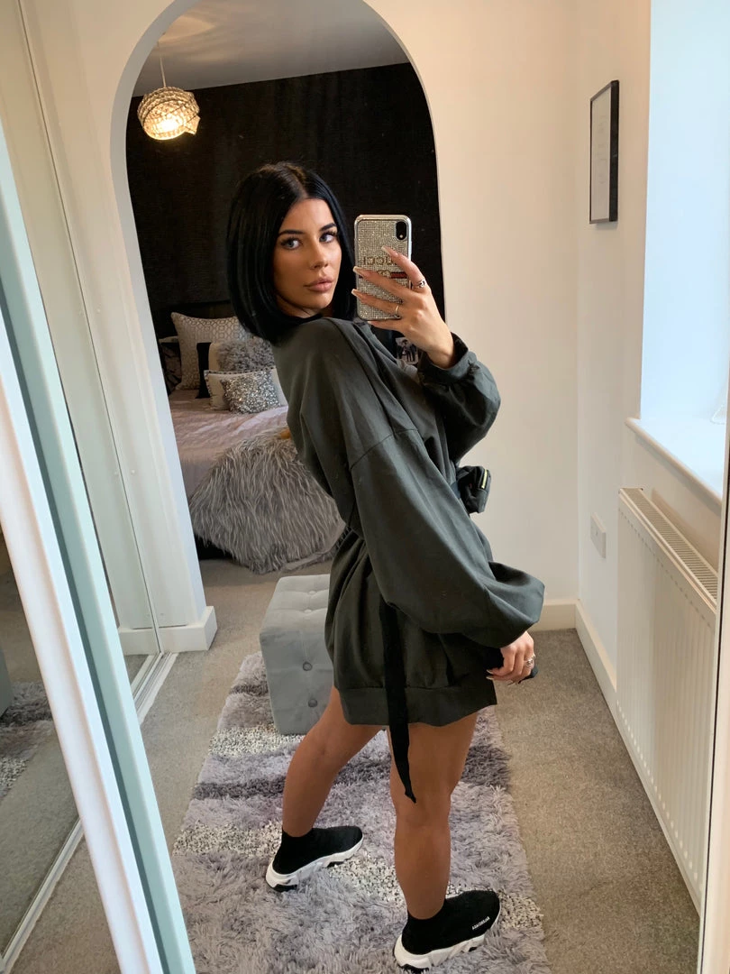 Sorelleuk Clothing Bobbi BumBag Jumper - Khaki (SALE) 2 Sorelleuk Clothing Bobbi BumBag Jumper - Khaki (SALE)