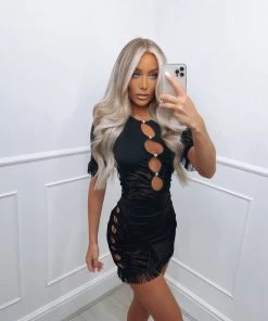 Sorelleuk Jenner Cut Out Dress - Black