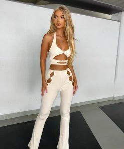 Sorelleuk New Arrivals Nina Ribbed Two Piece - Cream
