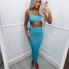 Sorelleuk Clothing Tiffy Metallic Two Piece - Turquoise