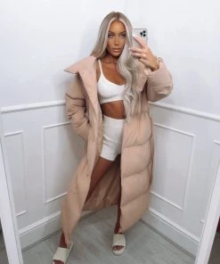 Sorelleuk New Arrivals Padded Duvet Coat - Nude