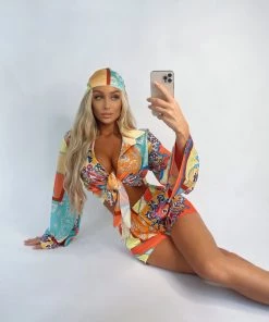 Sorelleuk New Arrivals Clarissa Three Piece Set - Orange