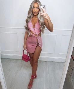 Sorelleuk Emma Glitter Dress - Pink