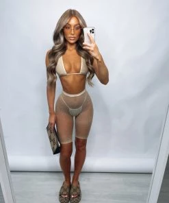 Sorelleuk New Arrivals Sierra Diamanté Two Piece - Nude