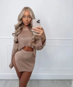 Sorelleuk Chloe Petite Metallic Two Piece - Rose Gold