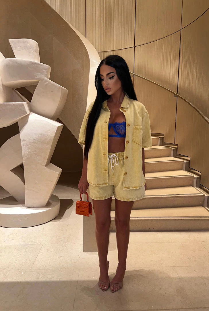 Sorelleuk Maddox Denim Two Piece - Yellow New Arrivals 1 Sorelleuk Maddox Denim Two Piece - Yellow New Arrivals