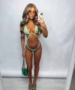 Sorelleuk Isla Diamanté Bikini - Green New Arrivals