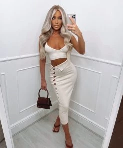 Sorelleuk Tayah Button Two Piece - Cream