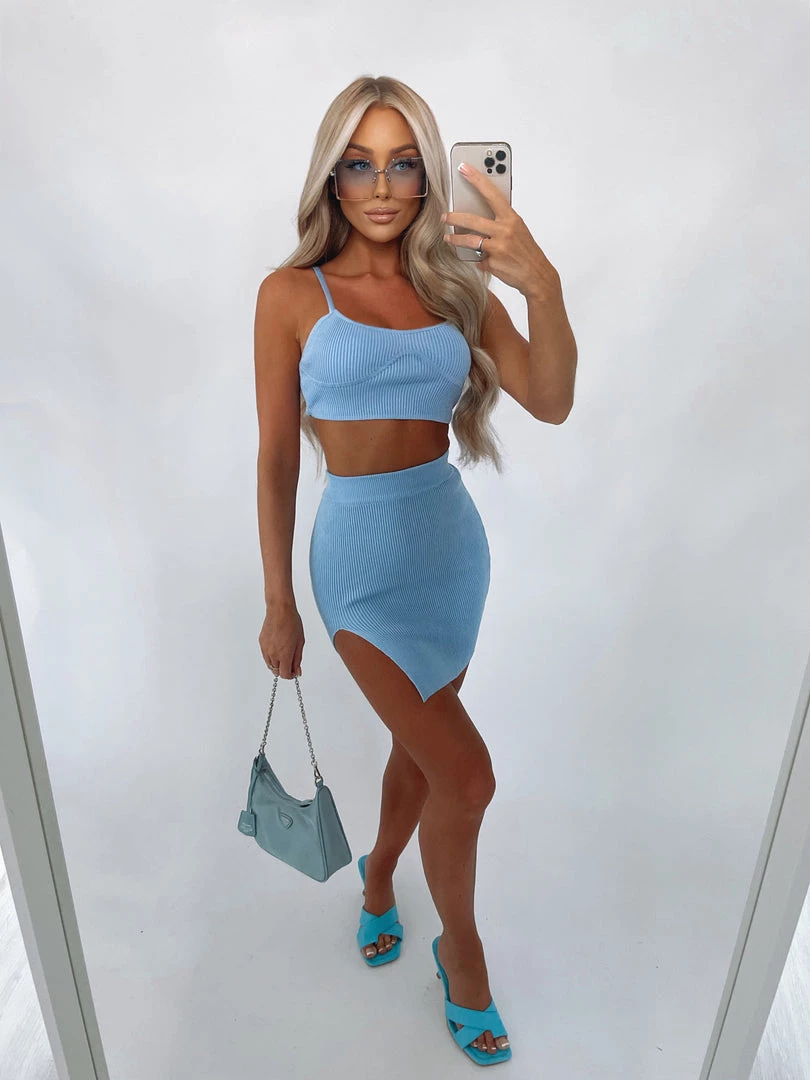 Sorelleuk Esme Ribbed Two Piece - Blue New Arrivals 4 Sorelleuk Esme Ribbed Two Piece - Blue New Arrivals