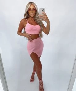 Sorelleuk New Arrivals Esme Ribbed Two Piece - Rose
