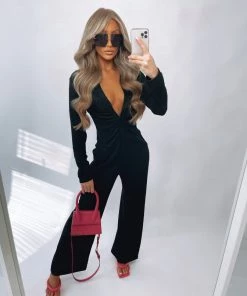 Sorelleuk New Arrivals Harper Petite Jumpsuit - Black