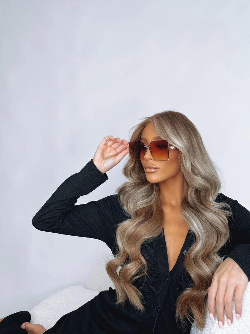 Sorelleuk Oversized Square Sunglasses - Brown 1 Sorelleuk Oversized Square Sunglasses - Brown