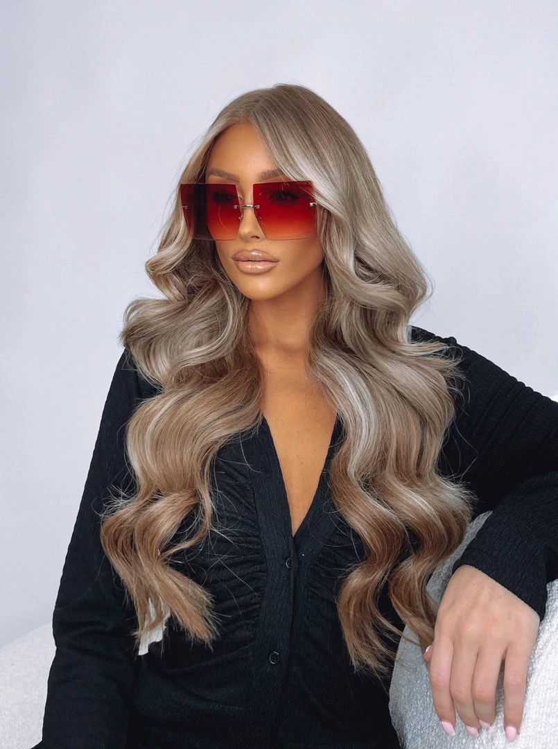 Sorelleuk New Arrivals Frameless Sunglasses - Red Gradient 1 Sorelleuk New Arrivals Frameless Sunglasses - Red Gradient