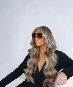 Sorelleuk Frameless Sunglasses - Gradient Brown Clothing