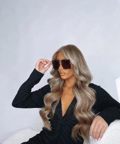 Sorelleuk Frameless Sunglasses - Brown