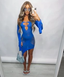 Sorelleuk Clothing Mya Mesh Dress - Blue