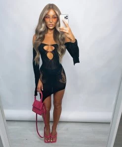 Sorelleuk Mya Mesh Dress - Black Clothing