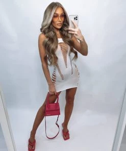 Sorelleuk Zena Cut Out Dress - White