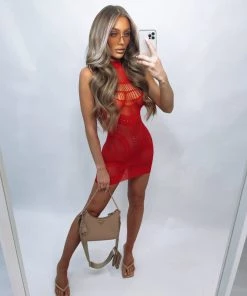 Sorelleuk Tiffany Cut Out Dress - Red