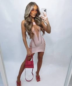 Sorelleuk New Arrivals Zena Cut Out Dress - Blush