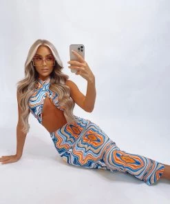 Sorelleuk Dilara Two Piece - Orange/Blue