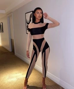 Sorelleuk Lucy Mesh Jumpsuit - Black