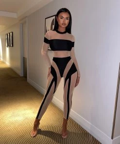 Sorelleuk Lucy Mesh Jumpsuit - Black