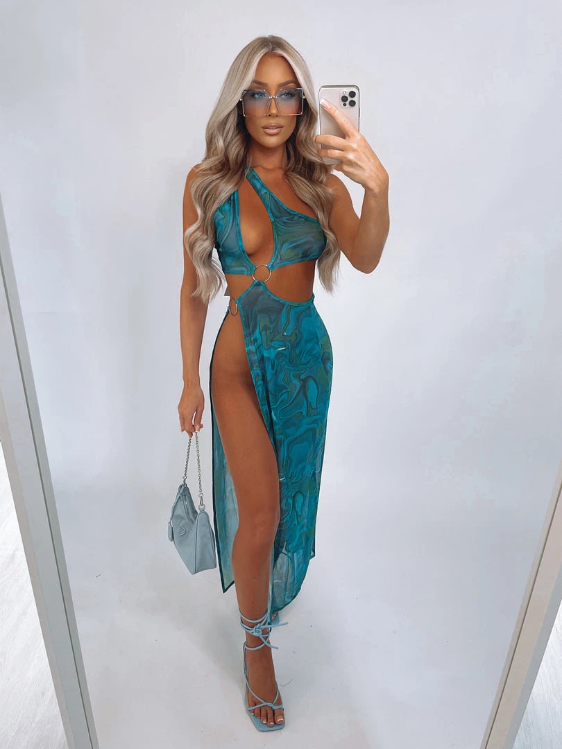 Sorelleuk Alice Mesh Beach Dress - Blue New Arrivals 1 Sorelleuk Alice Mesh Beach Dress - Blue New Arrivals