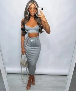 Sorelleuk Tayah Button Two Piece - Grey
