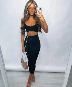 Sorelleuk Tayah Button Two Piece - Black