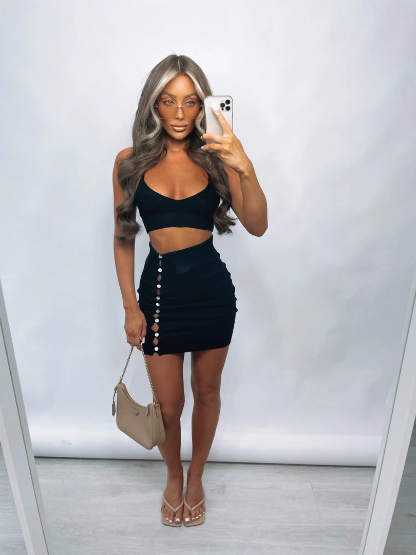 Sorelleuk Arla Button Two Piece - Black New Arrivals 1 Sorelleuk Arla Button Two Piece - Black New Arrivals