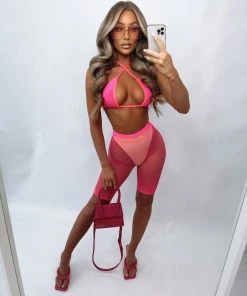 Sorelleuk New Arrivals Sierra Diamanté Two Piece - Pink