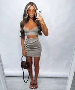 Sorelleuk New Arrivals Arla Button Two Piece - Sand