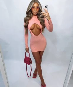 Sorelleuk New Arrivals Kimmy Cut Out Dress - Pink (SALE)