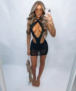 Sorelleuk Eliana Cut Out Dress - Black New Arrivals