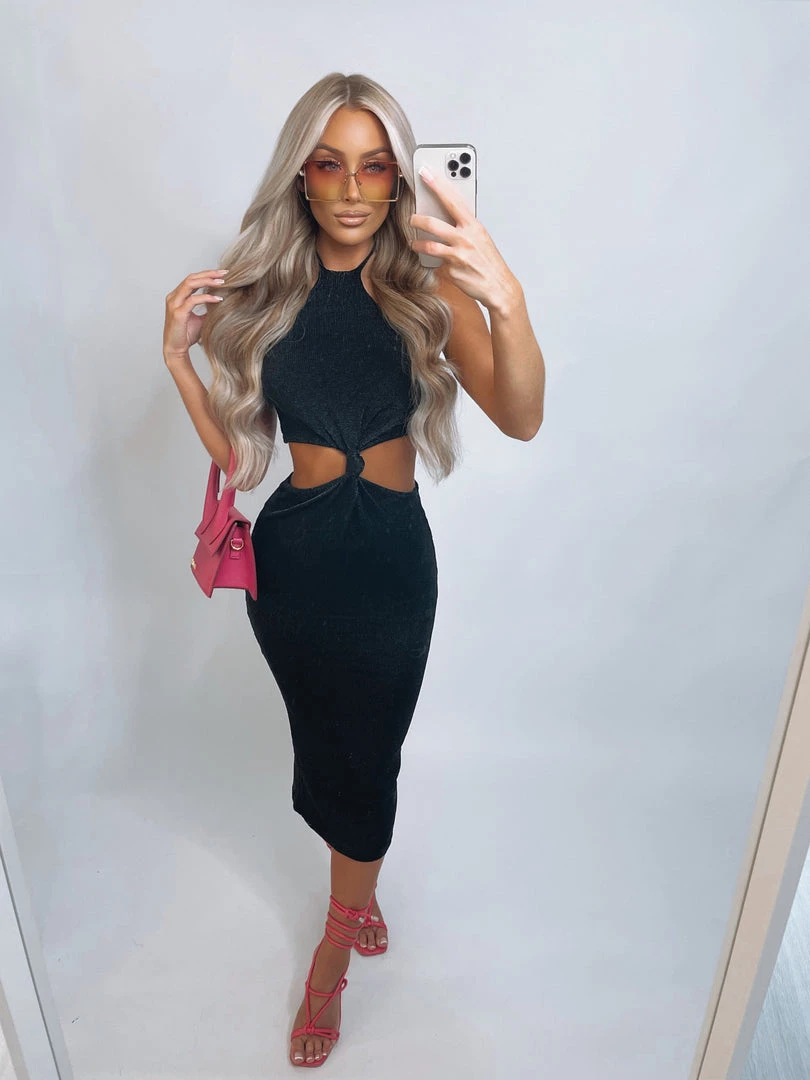 Sorelleuk Hayley Metallic Dress - Black Clothing 1 Sorelleuk Hayley Metallic Dress - Black Clothing