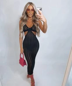 Sorelleuk Capri Metallic Dress - Black