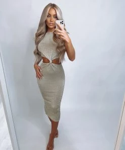 Sorelleuk Hayley Metallic Dress - Gold