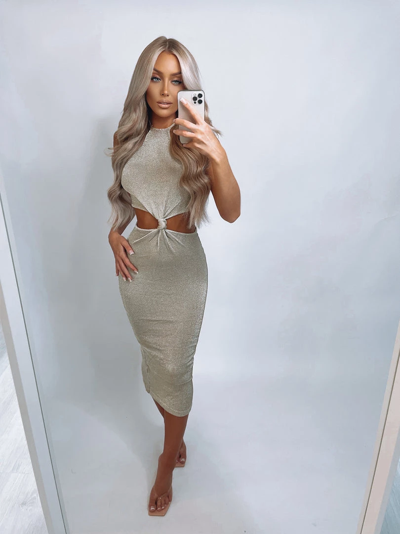 Sorelleuk Hayley Metallic Dress - Gold 1 Sorelleuk Hayley Metallic Dress - Gold