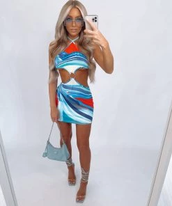 Sorelleuk Bailey Cut Out Dress - Blue