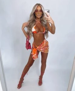 Sorelleuk New Arrivals Neve Three Piece Bikini - Red