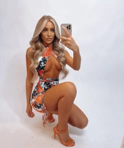 Sorelleuk Bridie Halterneck Print Dress - Black