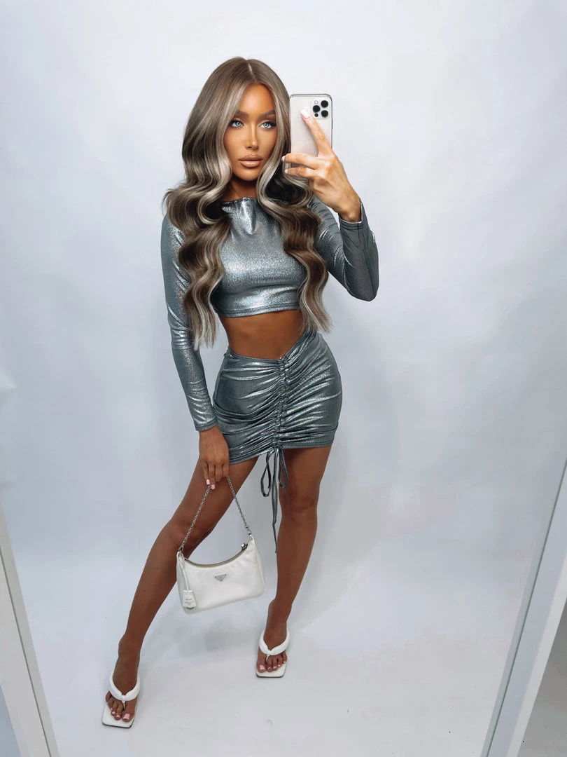 Sorelleuk New Arrivals Kady Two Piece - Silver 1 Sorelleuk New Arrivals Kady Two Piece - Silver