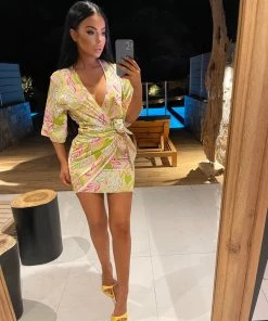 Sorelleuk New Arrivals Darcie Wrap Dress - Yellow