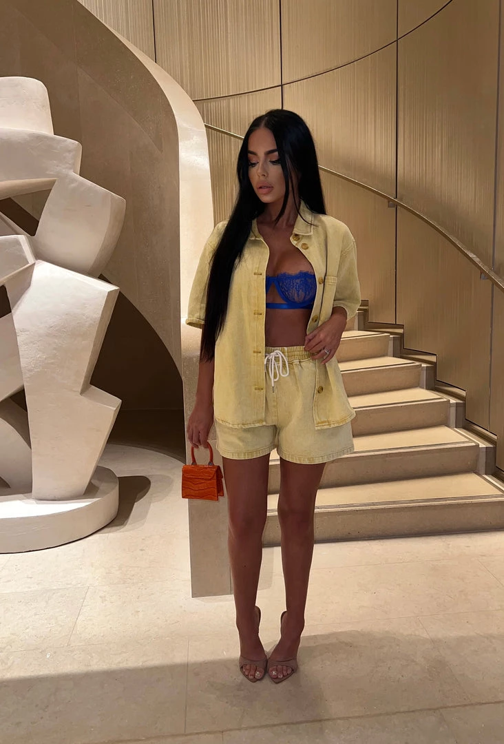 Sorelleuk Maddox Denim Two Piece - Yellow New Arrivals 2 Sorelleuk Maddox Denim Two Piece - Yellow New Arrivals
