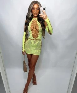 Sorelleuk New Arrivals Estelle Cut Out Dress - Yellow