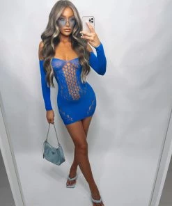 Sorelleuk New Arrivals Kiki Cut Out Dress - Blue