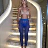 Sorelleuk New Arrivals Cyra Mesh Leggings - Blue